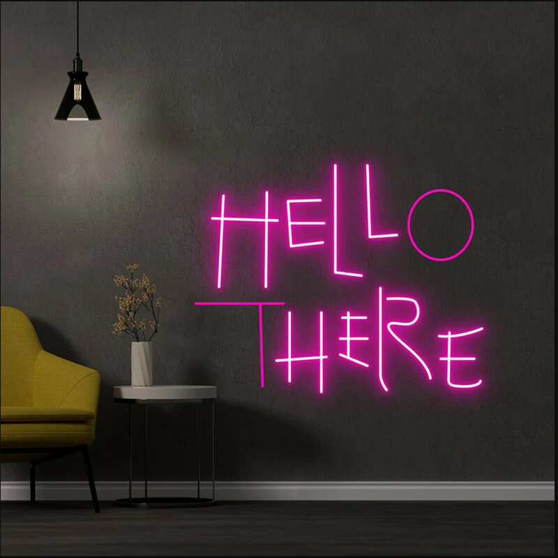 Ciao Hell Hell Here Neon Sign, Hell Here Neon Light, Hello There Led Light, Hello There Neon Light Wall Art Decor