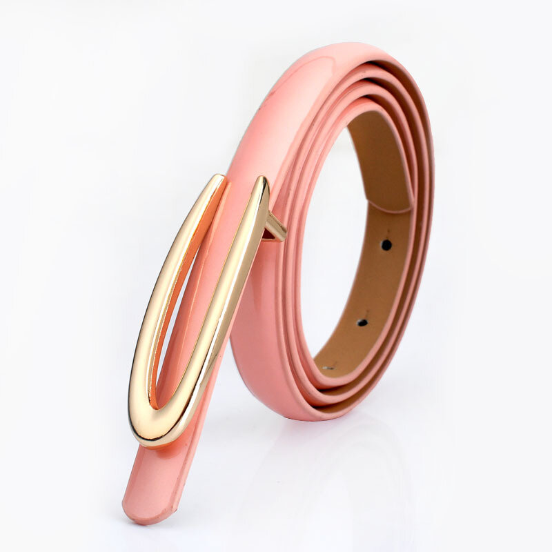 2024 New Women's Cowhide Skinny  Leather Belt Ladies Solid Color Fashion Thin Waist Belts Buckle for Jeans a belt women dresses