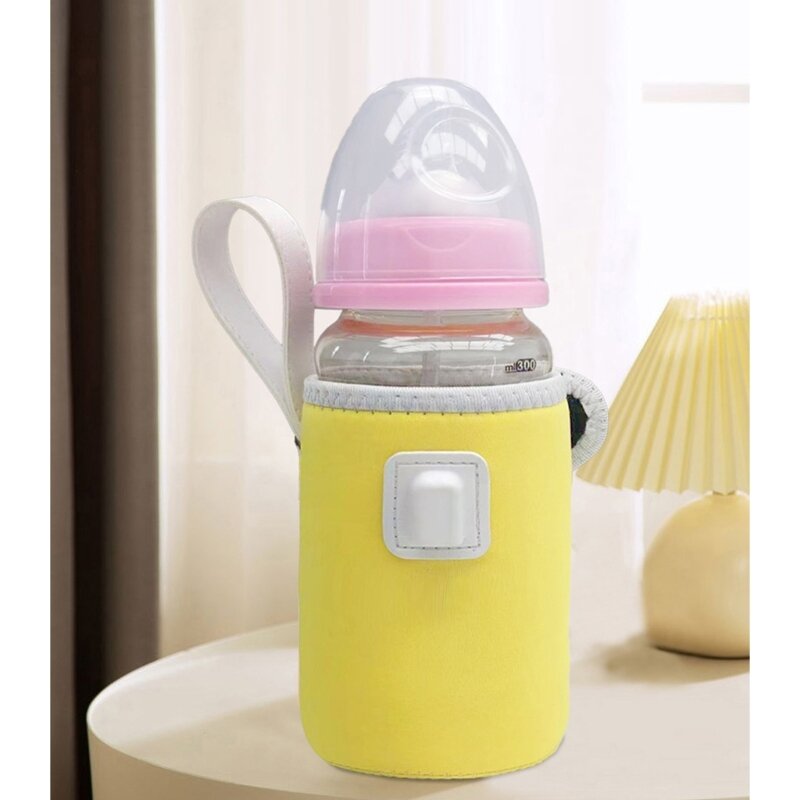 USB Milk Warmer Bags Travel Water Heat Keeper with Charging Cable & Handle Baby Nursing Bottle Heater for Car Stroller