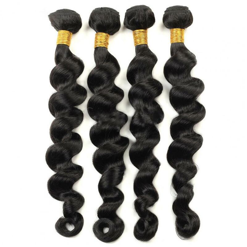 Mechones de cabello ondulado brasileño, extensiones de cabello humano Remy virgen, Tissage, paquete de ondas de agua