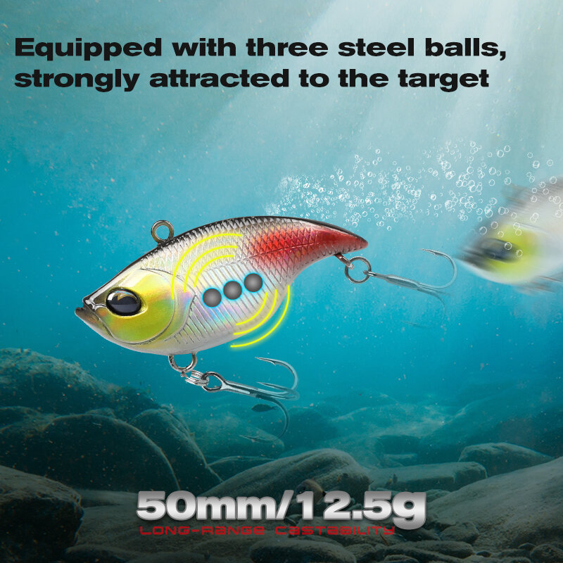 TSURINOYA 50S Vibration TEMPTER 50mm 12.5g Long Casting Sinking Fishing Lure VIB Winter Fishing Lipless Hard Bait For Pike Bass