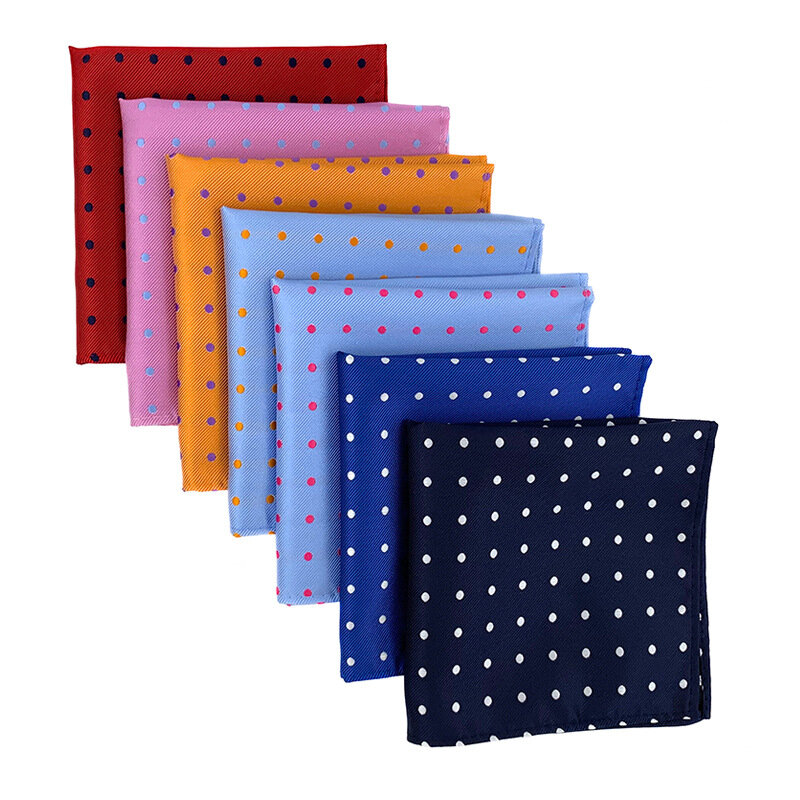 Hot Sale Man 'S 25*25Cm Pocket Vierkante Mode Klassieke Dot Polyester Zakdoek Voor Casual Dagelijkse Zakelijke Groothandel