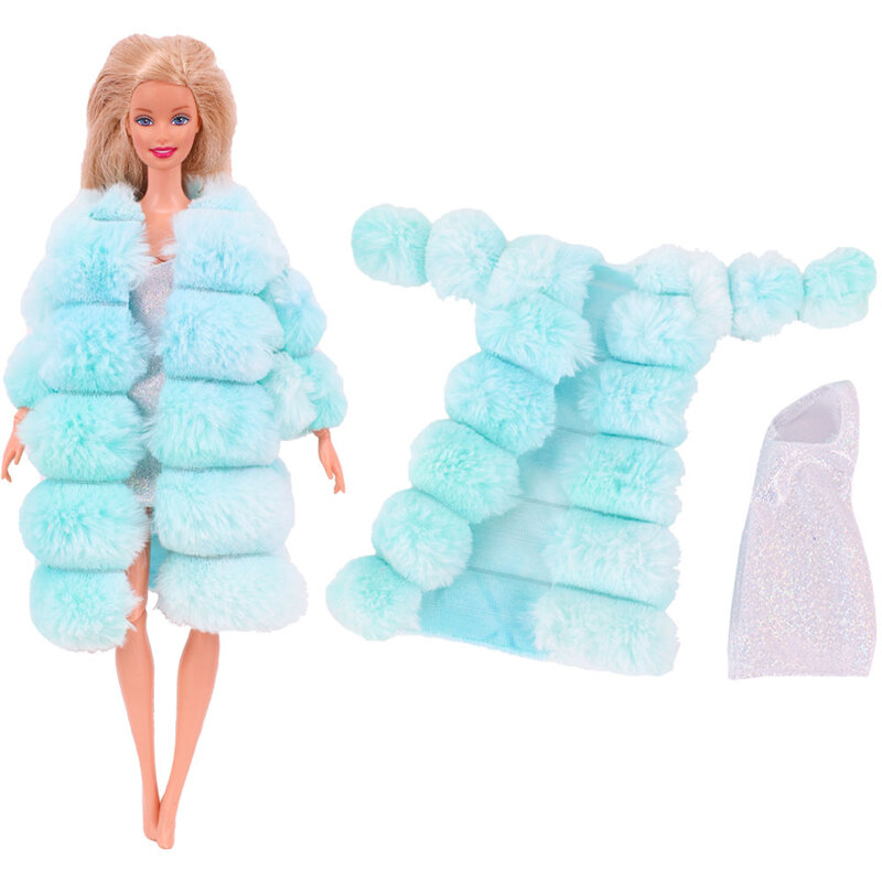 Pakaian boneka biru, mantel mode, celana, gaun, pakaian putri duyung, cocok untuk boneka Bjd 30Cm dan boneka 11.5 inci, hadiah, aksesori boneka anak perempuan