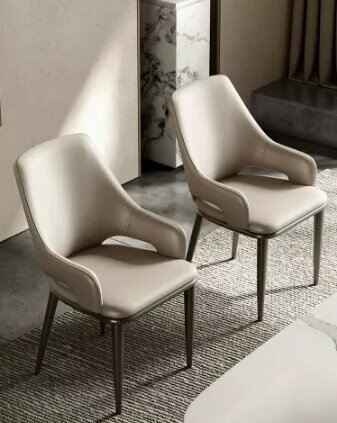 이탈리아 스타일 식탁 의자, 가벼운 고급 식탁 의자, 모던 미니멀리스트 홈 등받이 의자, 북유럽 가죽 식사