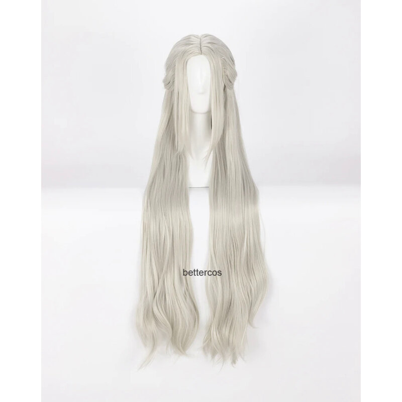 Fire Emblem ThreeHouses Edelgard Von Fresberg Cosplay Wig Long Gray Straight Heat Resistant Synthetic Hair Wig   Wig Cap