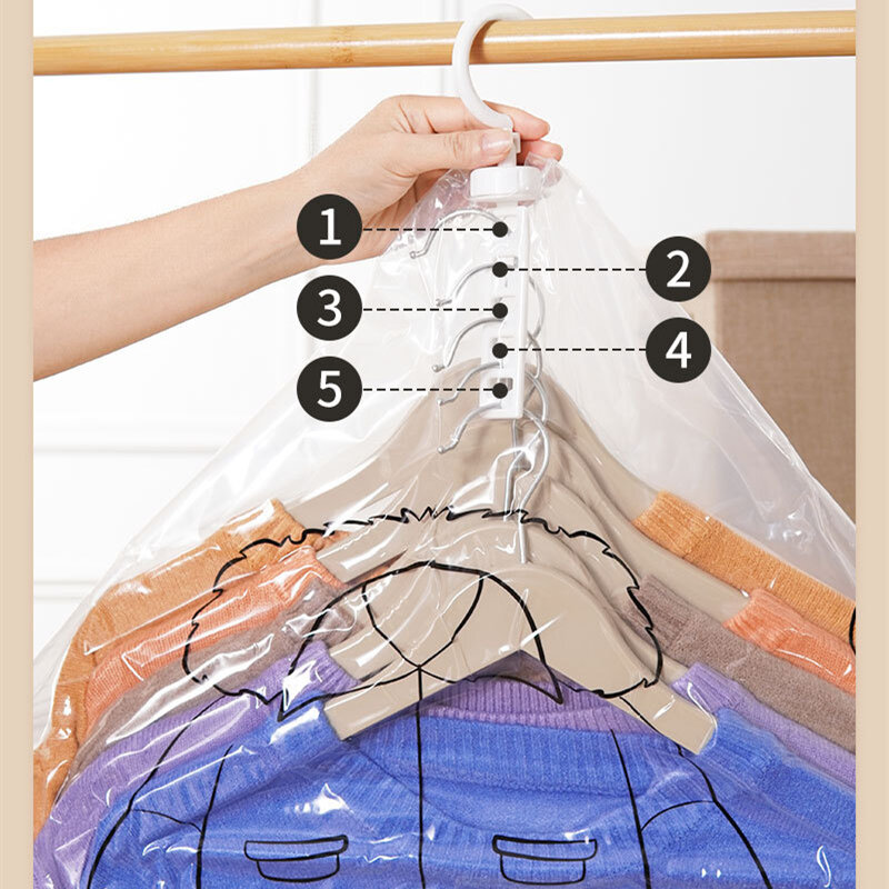 Hanging Vacuum Storage Bag Seal Storage Clothing Bags for Suits, Dress Coats or Jackets, Closet Organizer
