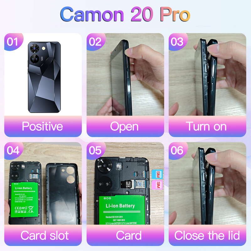 Fuffi-camon 20 Pro สมาร์ทโฟน Android,5.0นิ้ว, 16GB รอม2GB RAM, แบตเตอรี่2000mAh, โทรศัพท์มือถือ, กล้อง2 + 8MP, ซิมคู่, โทรศัพท์มือถือ