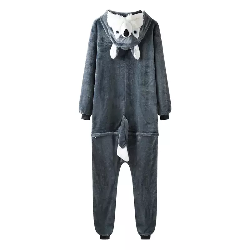 Onesie de flanela macia quente masculina, macacão adulto, pijama animal, lobo gigante Kigurumi, roupa de Natal unissex, inverno