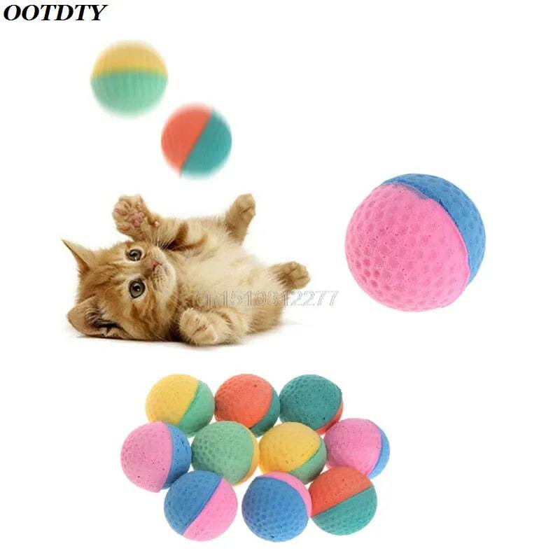10 Pcs Mainan Hewan Peliharaan Lateks Bola Warna-warni Mengunyah untuk Anjing Puppy Kitten Lembut Elastis # H0VH # Drop Pengiriman