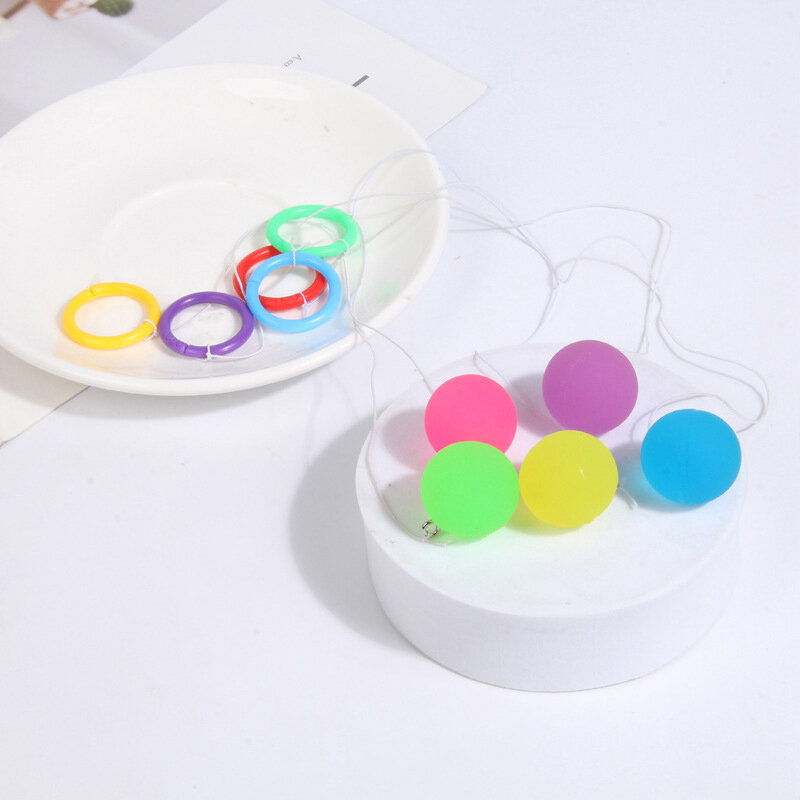 Kolorowa rozciągliwa linka piłka dla dzieci guma gąbczasta piłka ręczna zabawka podskakująca elastyczna sportowa piłka dziecięca zabawki do zabawy na zewnątrz
