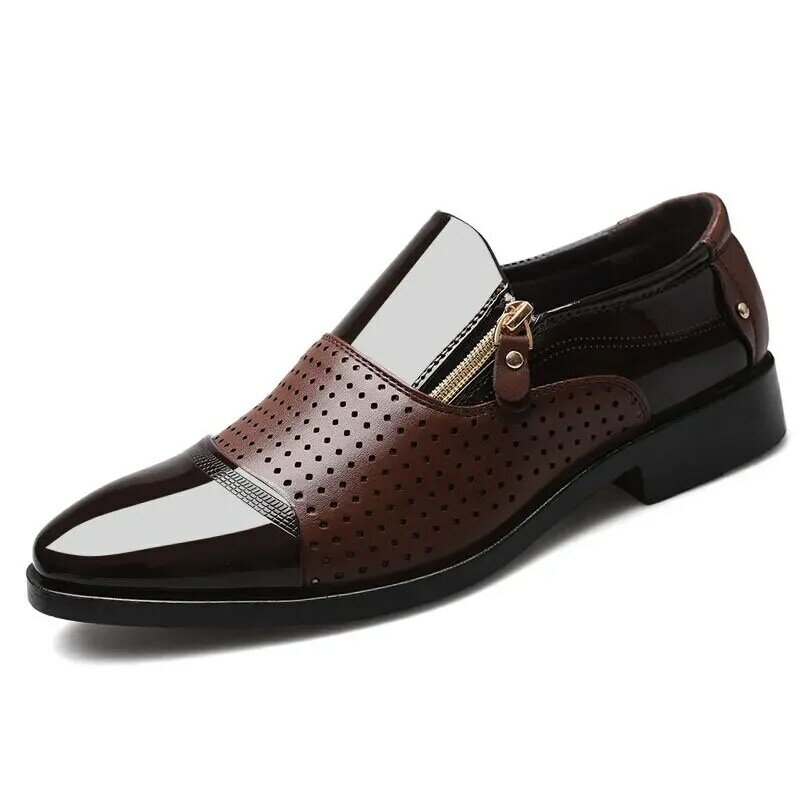 Scarpe formali nere italiane mocassini da uomo abito da sposa scarpe Oxford in pelle verniciata per pelle da uomo