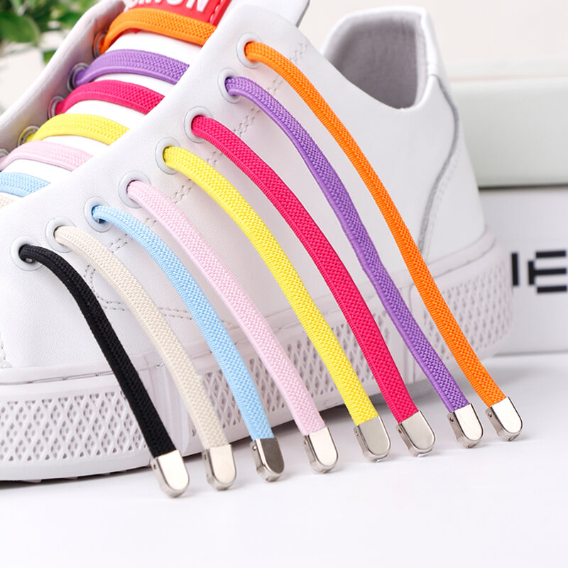 2 Pacs Elastic Shoe Laces Semicircle No Tie Shoelaces for Kids and Adult Sneakers Shoelace Quick Lazy Metal Lock Laces Shoe Rope