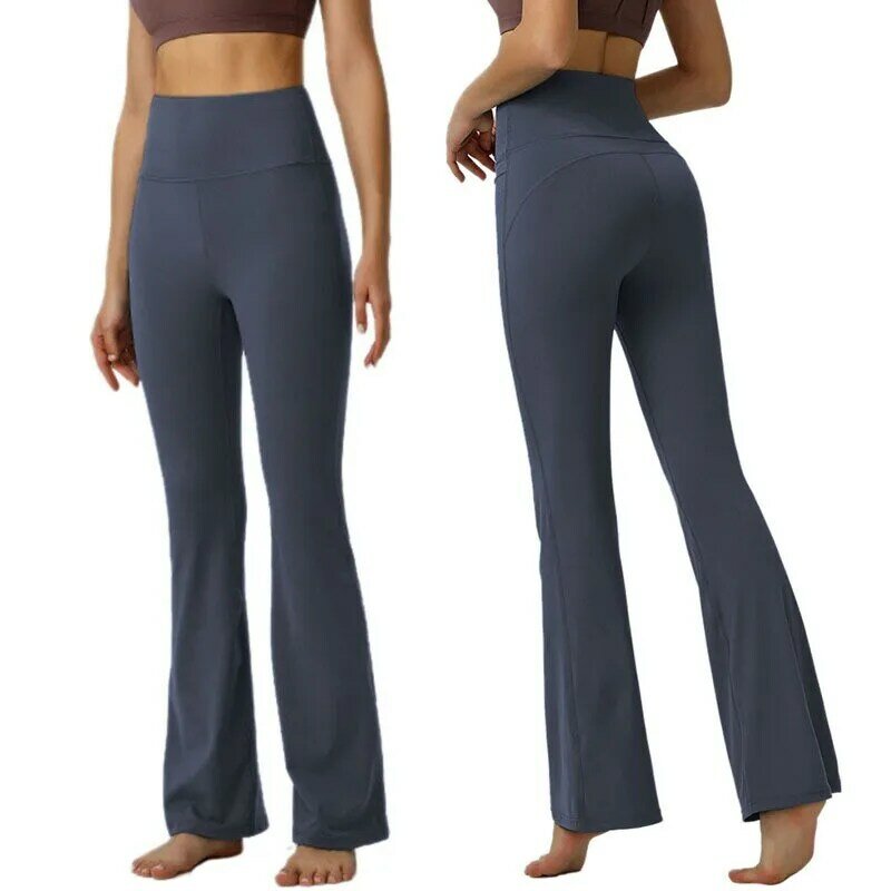 Women'S Yoga Pants Causal Classic High Waist Flare Pants Simple Solid Color Workout Leggings Sexy Slim Fit Fitness Sports Pants