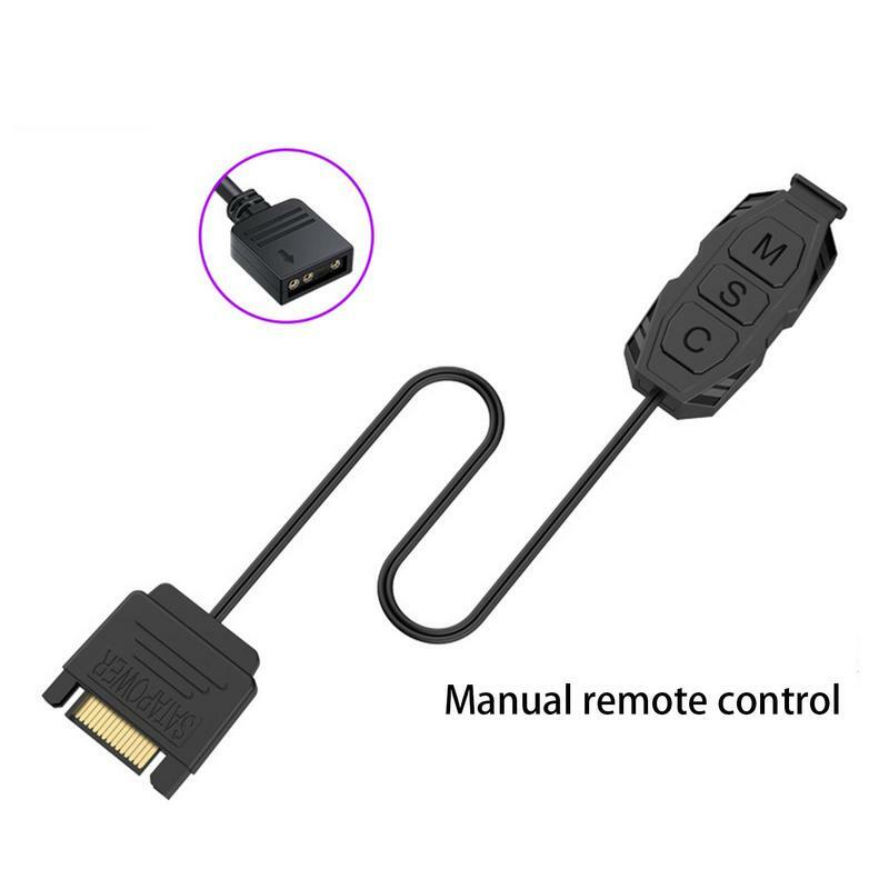 ARGB pengontrol stabil lampu RGB 5V, kontroler lampu LED stabil 3 Pin ARGB pengontrol Strip LED kabel ekstensi konektor