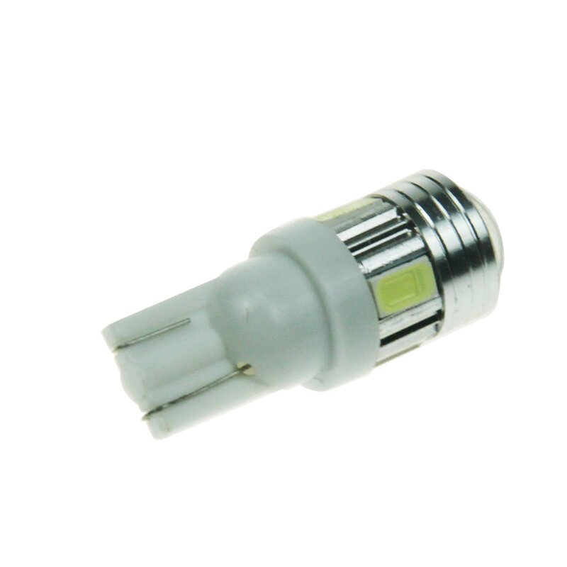1 bombilla de luz de marcha atrás blanca RV T10 W5W, lente de luz de respaldo 6 emisores 5630 SMD LED 159 161 168 2521 A055