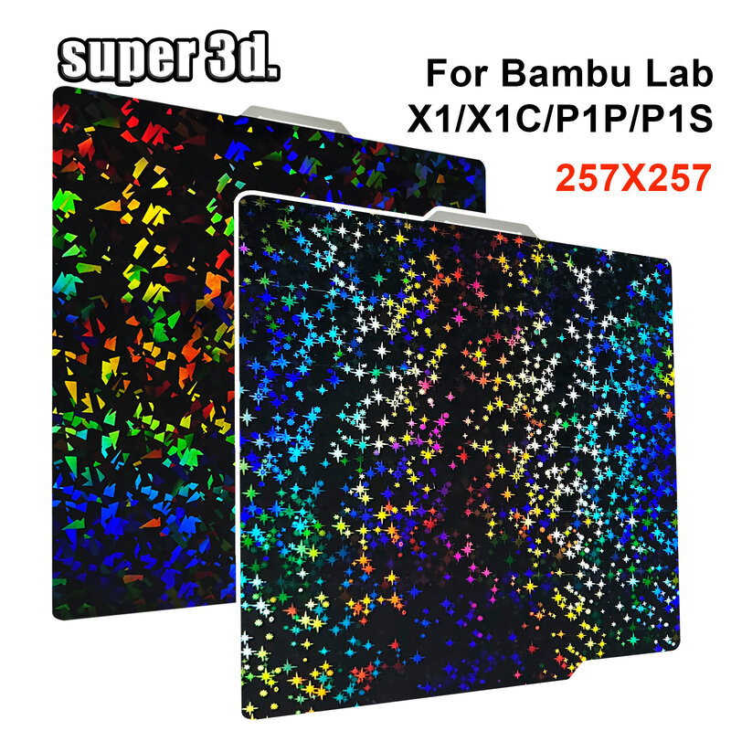 Upgrade Black PEI Sheet for Bambu lab x1 P1P pey build plate Smooth 5D PED Plate PEO Heatbed for Bambulabs x1 Carbon PET Sheet