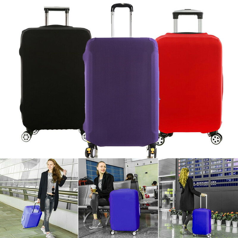 อุปกรณ์คลุมกระเป๋าเดินทางกระเป๋าเดินทางแบบหนา18-32นิ้วอุปกรณ์เสริมกระเป๋าเดินทางมีตัวอักษรตัวป้องกันฝุ่นสำหรับกระเป๋าเดินทางมีสี