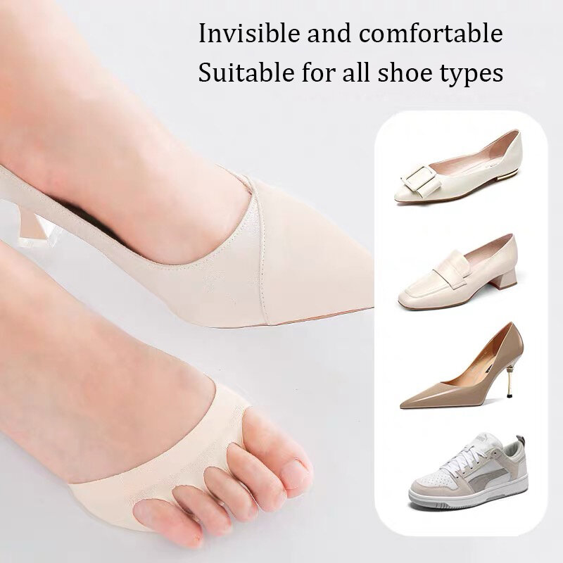 Forefoot Pads Women High Heels Five Toes Half Insoles Calluses Corns Foot Pain Care Absorbs Shock Socks Toe Pad Inserts Cushion