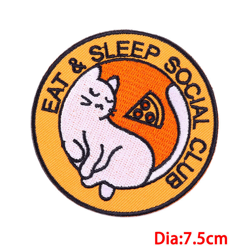 Cartoon Stickerei Patches DIY Halloween Katze Schädel Schmelze isen auf Stoff Aufkleber Brust Abzeichen Kleidung personalisieren Zubehör