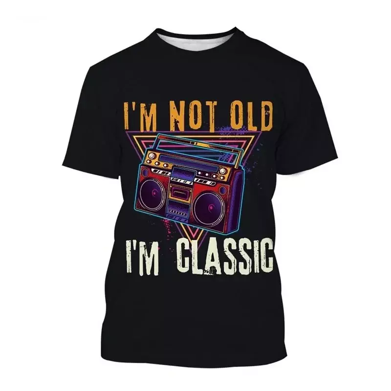 Camisetas estampadas en 3D para hombre y mujer, ropa de calle con cinta musical de estilo Hip Hop, Vintage, Y2k