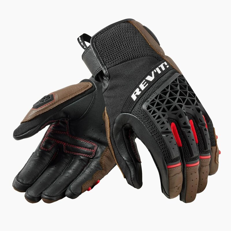 Revit-guantes de cuero genuino para hombre, manoplas de malla para montar en moto, de carreras, de todos los tamaños, M-XXL, Sand 4