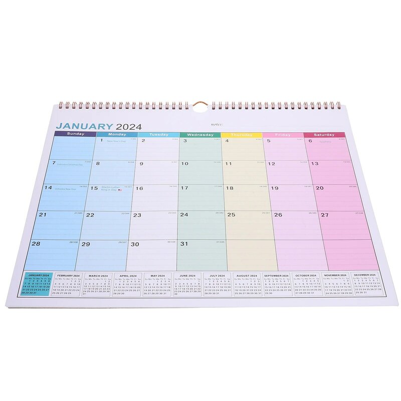 Calendrier mural mensuel anglais pour la maison, grand bureau, calendrier mensuel pour la maison, planification de l'année en papier