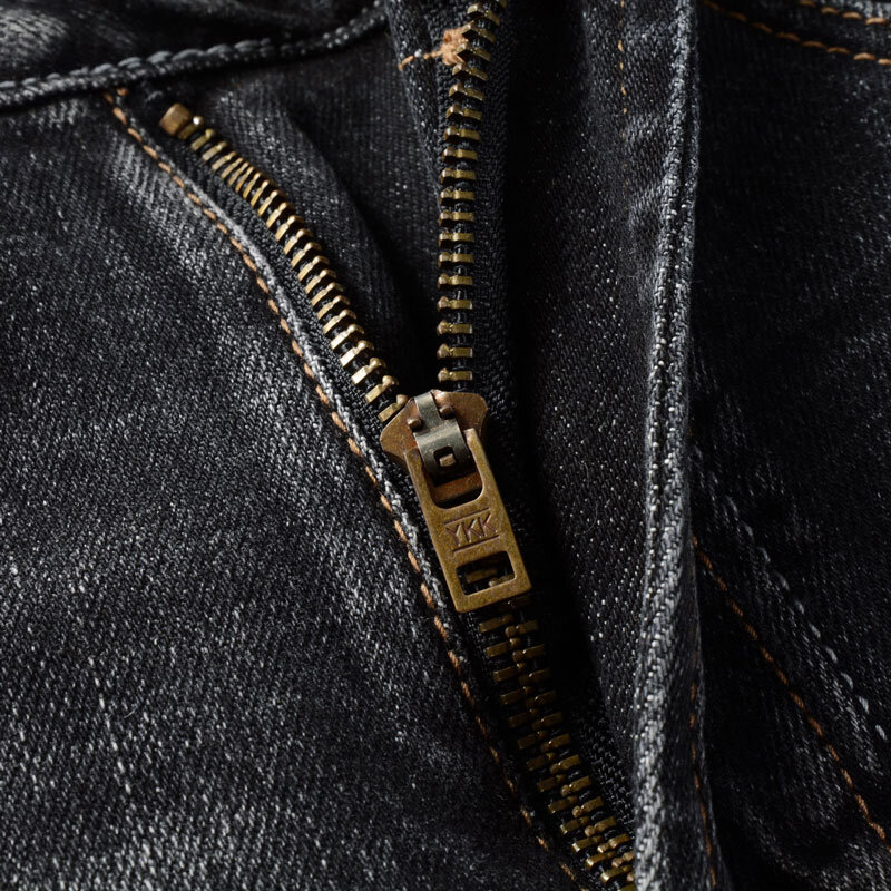 Italienische Mode Mode Männer Jeans hochwertige Retro schwarz grau elastische Slim Fit zerrissene Jeans Männer Vintage Designer Jeans hose