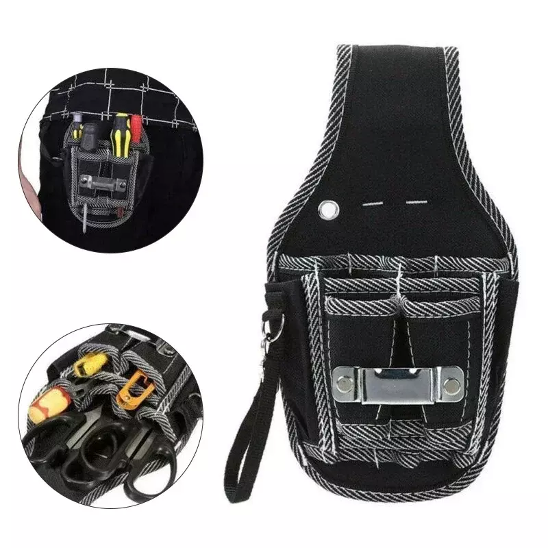 Bolsa de cintura de nailon para electricista, Kit de herramientas de bolsillo, soporte, estuche de bolsillo, bolsa de cinturón multifuncional, bolsa de tela, destornillador