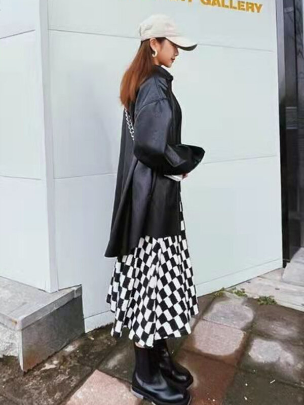 Veste en Faux cuir femme coréenne automne décontracté chaud PU Moto chemise veste vêtements d'extérieur femme Streetwear mince mode Chic manteau 2022