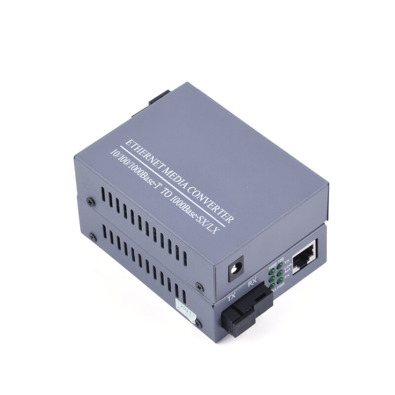 Gigabit Fiber Optical Media Converter 10/100/1000Mbps Single Mode 20Km UPC/APC SC-Port External Power Supply