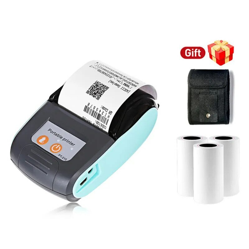 Mini Thermal Receipt POS Printer Wireless Bluetooth 58mm Portable Ticket Bill IOS Android Invoice Business Retail With 3 Rolls