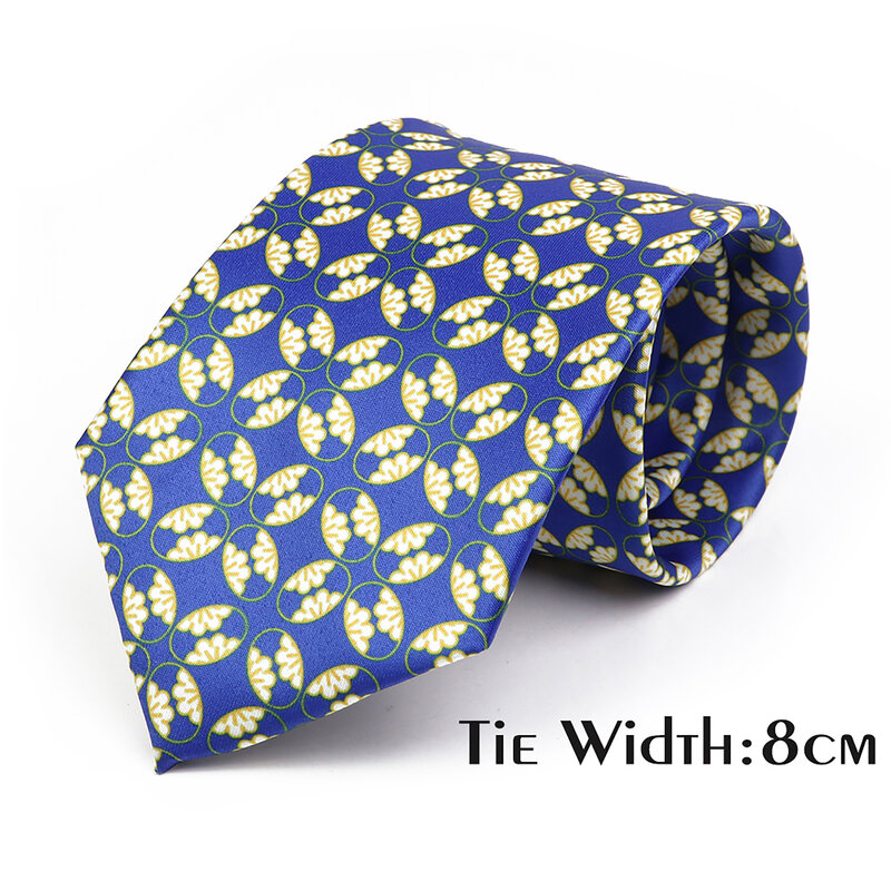 Dasi cetak geometris bunga Vintage mode pria unik 7cm/8cm dasi Jacquard setelan pesta pernikahan hadiah kurus Cravat