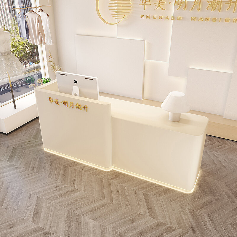Modern kesederhanaan meja kasir Salon informasi penerimaan meja toko pakaian Mesa De Madera Blanca furnitur Nordic
