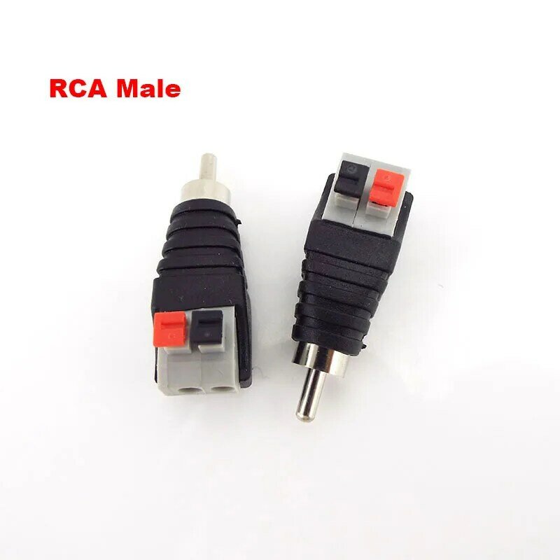 DC Plug RCA macho conector fêmea, fio do altifalante, cabo A/V para Audio Press, Terminal adaptador, Jack Plug, atacado, 5,5 milímetros x 2,1 milímetros