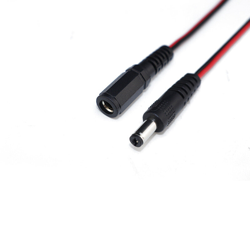 Masculino e Feminino Fusível Bloco para Open End Fio Flexível, DC Power Pigtail Cable, Plug com fusível assento, 5A, 5.5x2.1, 20awg