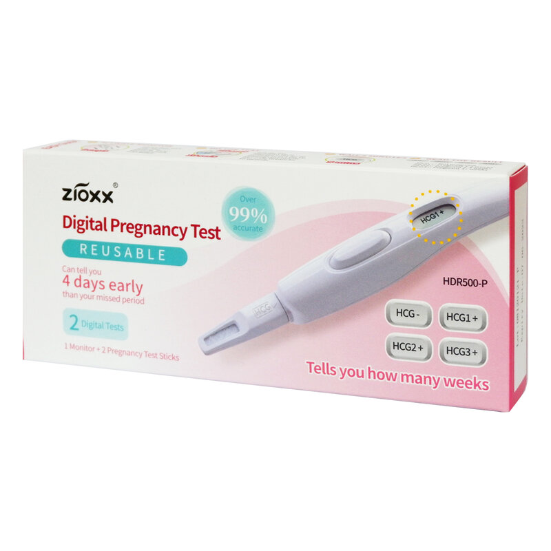 Zioxx-Kit de prueba de resultados tempranos para mujeres, prueba de embarazo con indicador de semanas inteligente, precisión del 99%, Kits de prueba HCG, medición de orina