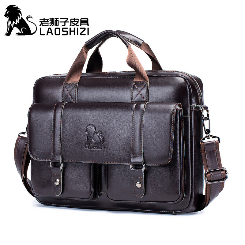 New 100% genuine leather Men's briefcase laptop bag large capacity business handbag casual shoulder crossbody bags messenger bag