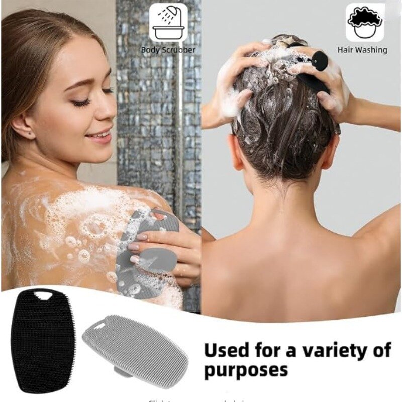 Spazzola morbida in Silicone detergente manuale per la pulizia del corpo Scrubber doccia spazzola da bagno esfoliante delicata per gli uomini