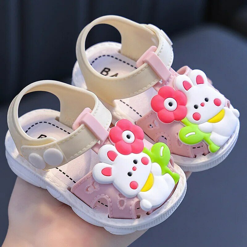 Sandálias infantis de coelho dos desenhos animados, Sapatos de verão para bebês e meninos, Sandália Infantil