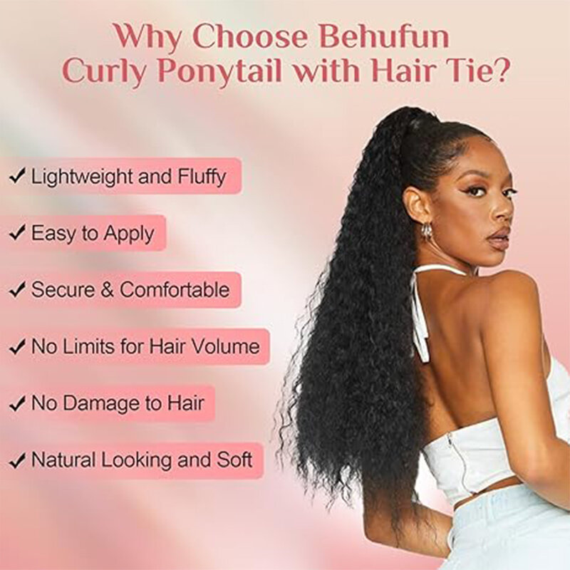 Ponytail hair extensions are lightweight fluffy and curly The ponytail is naturally soft and synthetic suitable for all girl