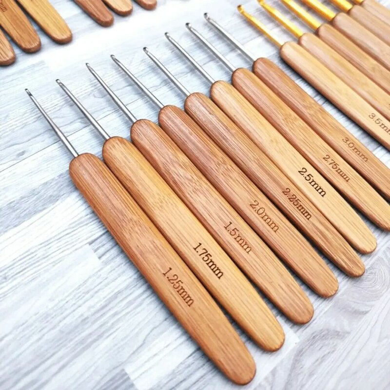Бамбуковые деревянные крючки для вязания, ручная работа, маленькие длинные вязальные спицы, крючки для вязания, аксессуары для шитья своими руками