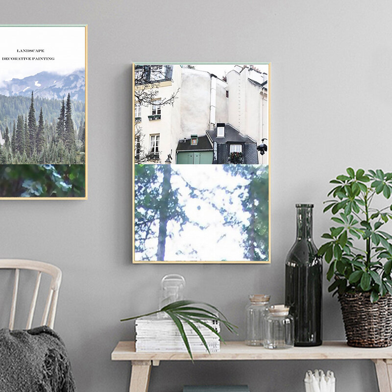 Carteles creativos de paisaje de arquitectura Simple nórdica, CanvasPainting, imágenes impresas artísticas para pared, sala de estar, decoración del hogar