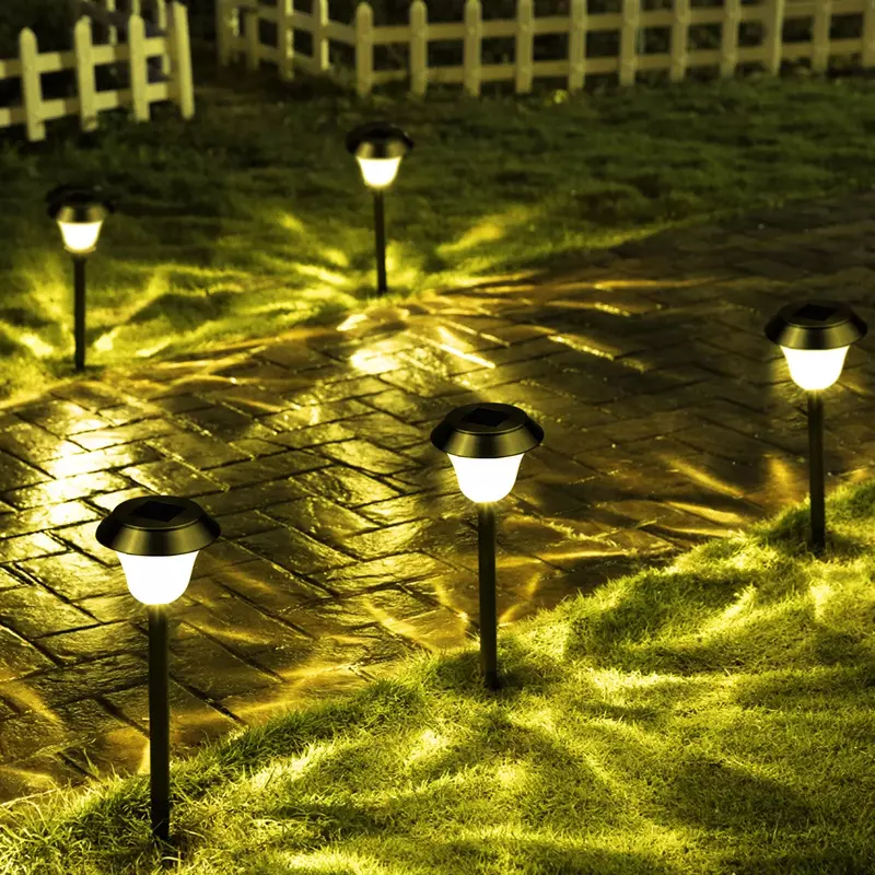 1/2/4/6/8PCS lampada da terra a LED solare impermeabile lampada da giardino da cortile in acciaio inossidabile luce da terra per esterni luci decorative per prato