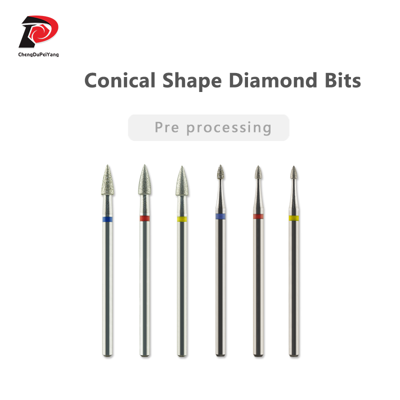 Conische Vorm Diamant Bits Verwijderen Callus Manicure Tool Accessoire Nagelboren Bits