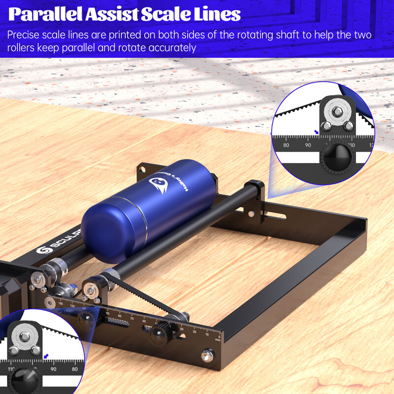 Laser SCULPFUN rotacyjna rolka grawer laserowy osiowy rolka 360 obracająca się do 6-150mm średnicy grawerowania dla obiektów cylindrycznych