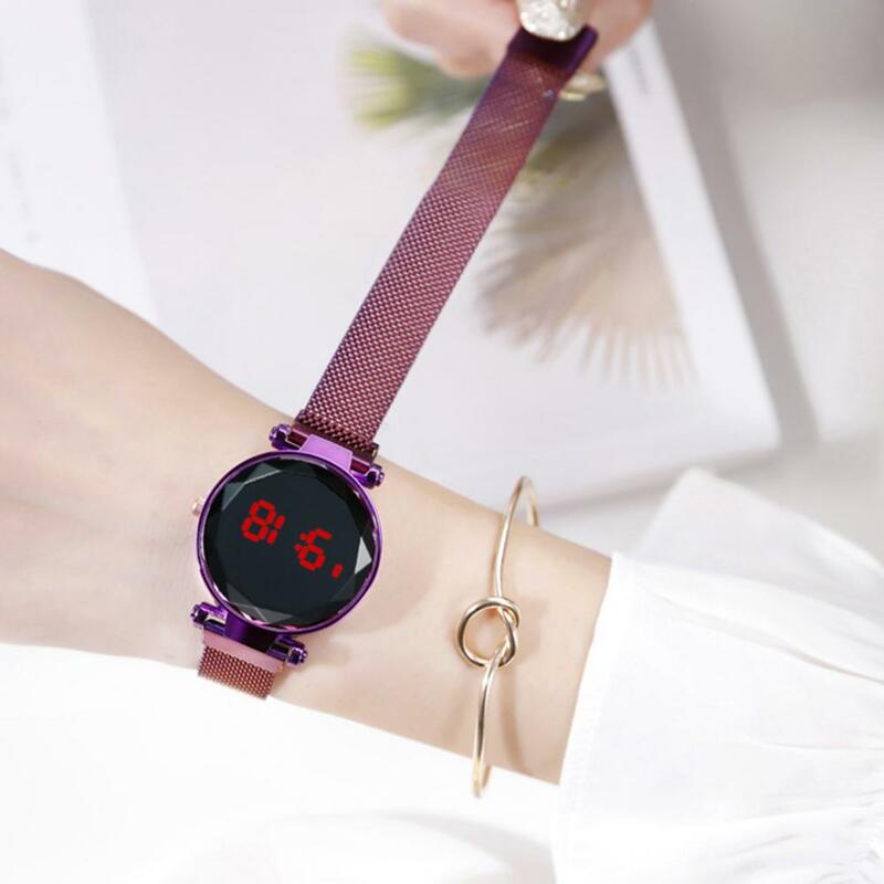 Relógio de pulso universal senhora do escritório relógio digital scratch-resistant lady mostrador redondo para uso diário