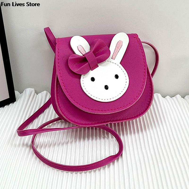 Princess Cute Rabbit Shoulder Purse Kids Mini Leather Bolso Lovely Animal Handbags Children Satchel Bag Girls Bunny Totes Bags