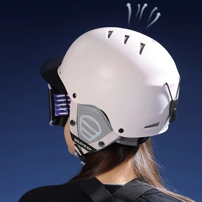 Лыжные шлемы для мужчин и женщин, одноместные и двойные шлемы для спорта на открытом воздухе, зимние теплые шапки, защитное оборудование для защиты от столкновений