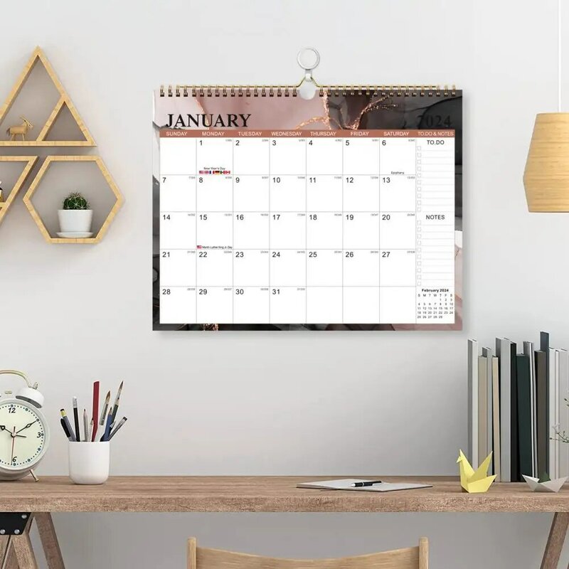 Engelse Kalender 2024-2025 Muur Kalender Spoel Binding Tijdbeheer Maandelijkse Planner Thuis Benodigdheden Calendario