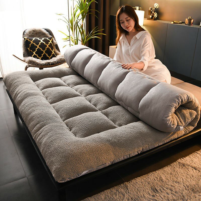 Lamb aksamitny materac zagęszczony poduszka dom Tatami dormitorium pojedynczy akademik łóżko bawełna królowa pełny wymiar materac na łóżko